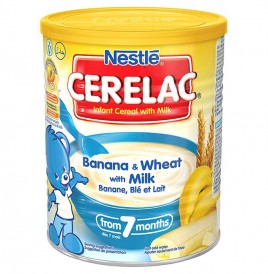 Nestle Cerelac Banana & Wheat Milk (From 7 months)  Tin  400 grams